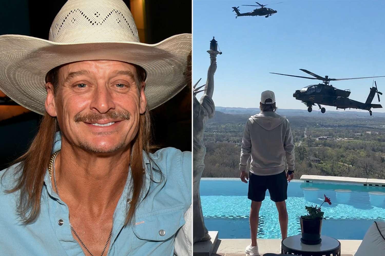 Força militar investiga após Kid Rock exibir que helicópteros do Exército dos EUA voaram sobre sua casa, tomará as medidas apropriadas se houver violação